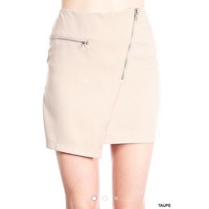 Khaki Asymmetrical Mini Skirt